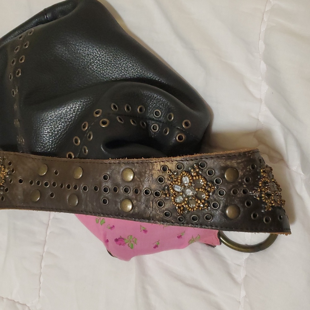 Betsey Johnson Black Studded Hobo Bag - Picture 11 of 16
